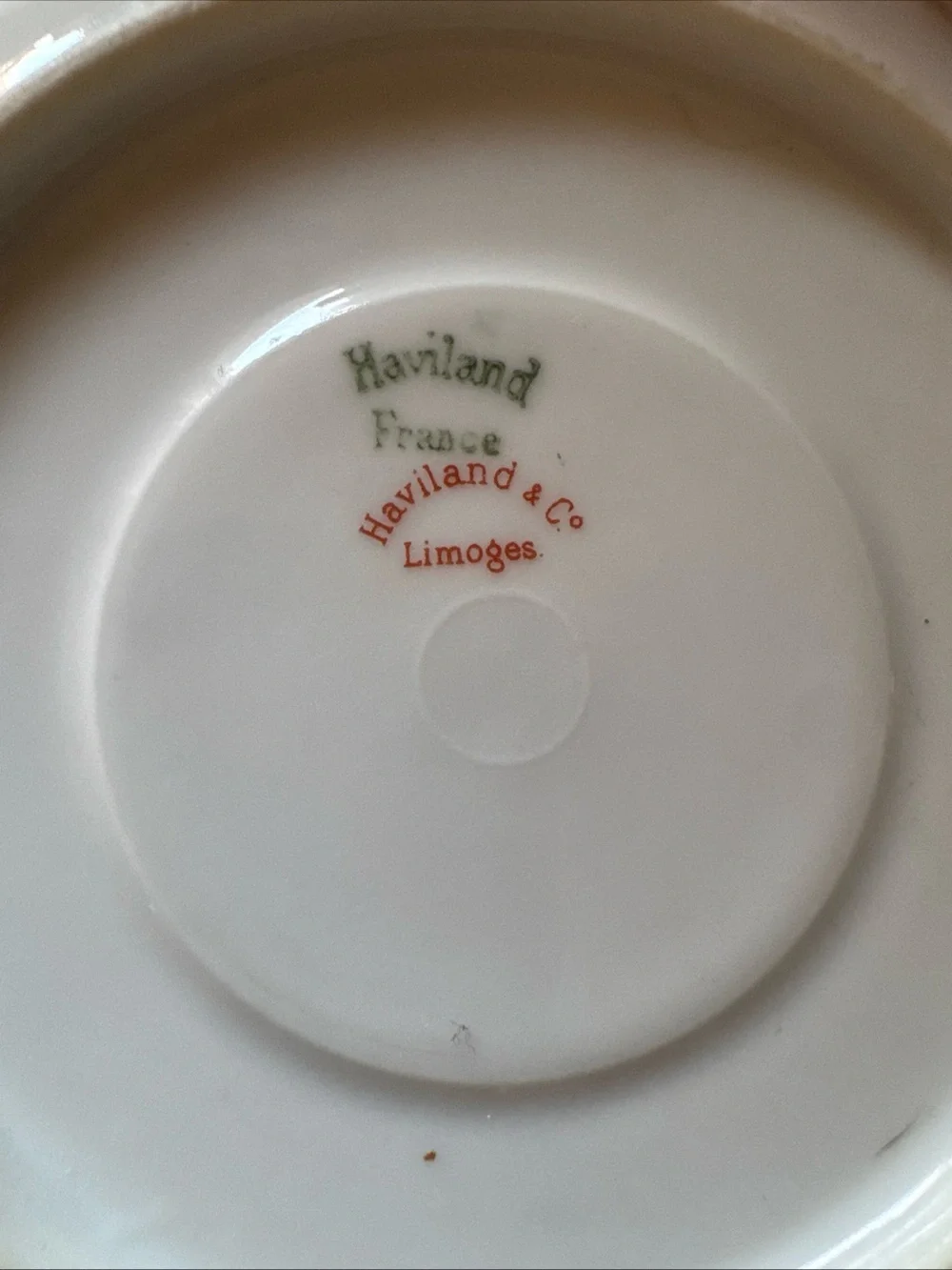 Haviland Pink Floral Scalloped Porcelain Saucer with Gold Trim